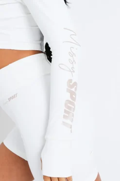 Store Tana Cream Missy Sport Zip Through Cropped Gym Jacket Women Activewear