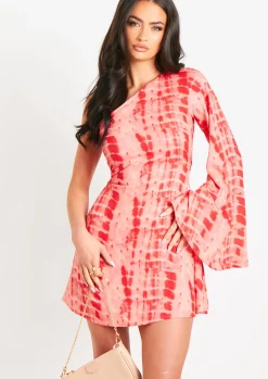 New Tanya Pink Tie Dye Printed Beach Dress Women Dresses