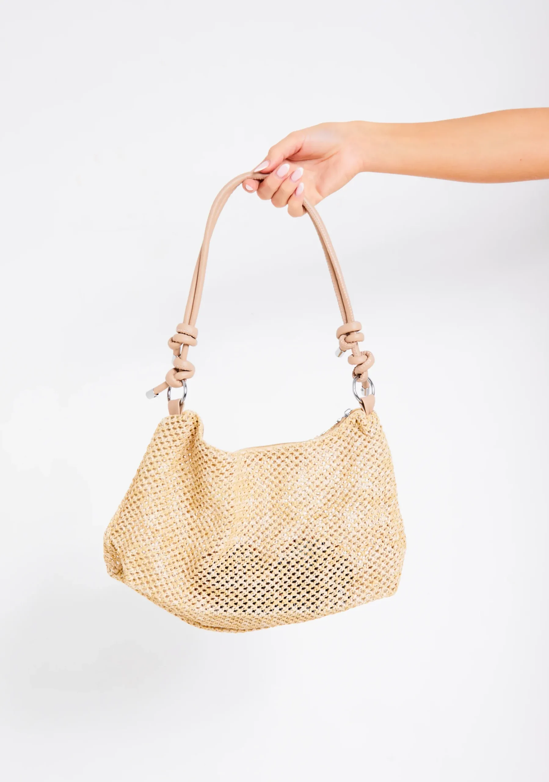 Best Sale Tara Beige Raffia Detail Shoulder Bag Women Bags & Purses