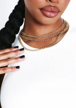 Store Tasha Gold Multi Chain Necklace Women Necklaces