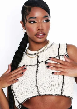 Valeria Beige Knit Crop Top^Missy Empire Online
