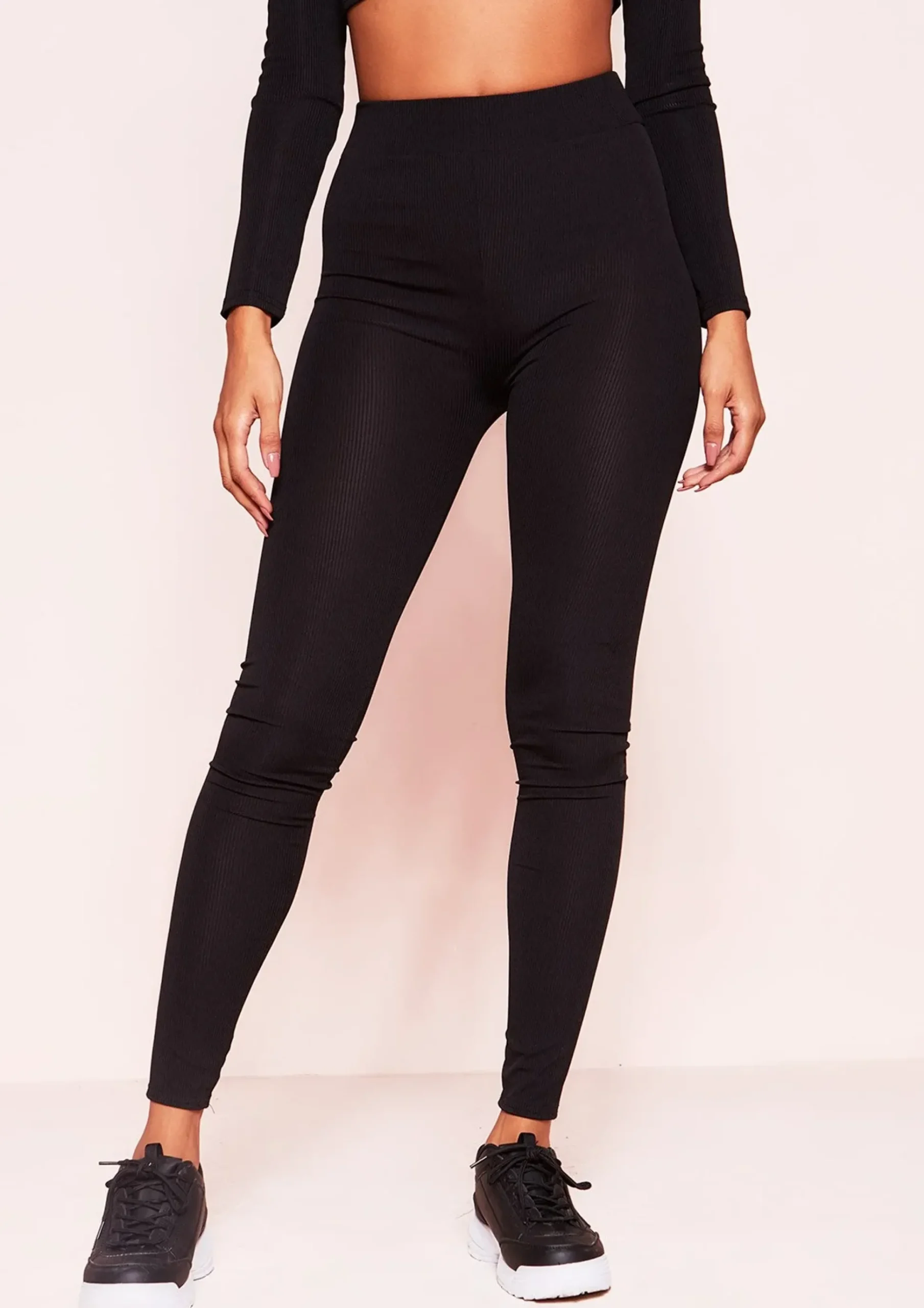 Sale Vanessa Black Ribbed Leggings Women Loungewear