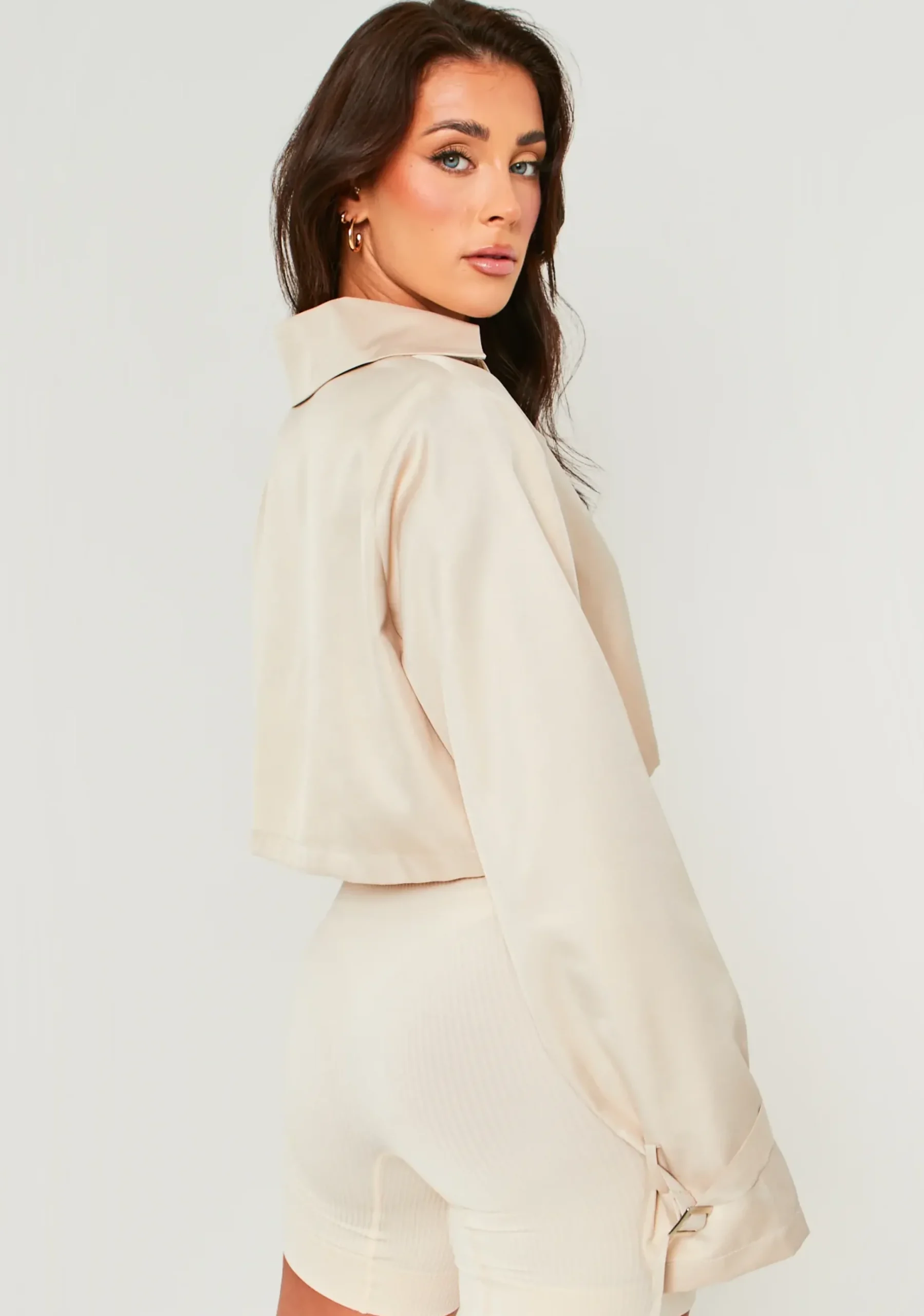 Vera Stone Oversized Cropped Trench^Missy Empire Outlet