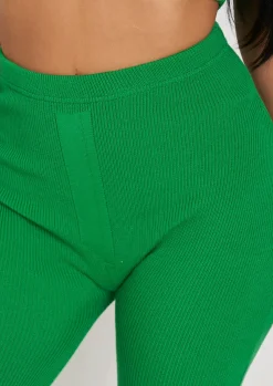 Zamia Green Knitted Sleeveless Crop Top^Missy Empire Fashion